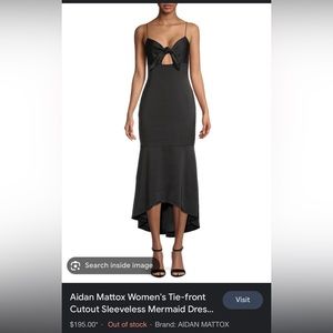 Aidan Mattox Tie-front Cutout Sleeveless Mermaid Dress